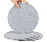 SOSMAR 4 Felt Coasters Plant Coaster Felt Mat for Pots/Glasses/Vases, Plant Pot Mat for Gardening, Indoor, Table Protector Table Mats 25cm, Light Grey
