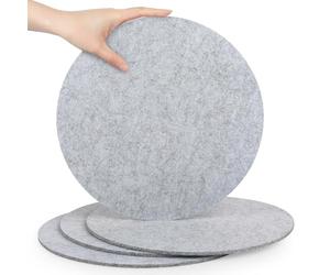 SOSMAR 4 Felt Coasters Plant Coaster Felt Mat for Pots/Glasses/Vases, Plant Pot Mat for Gardening, Indoor, Table Protector Table Mats 30cm, Light Grey