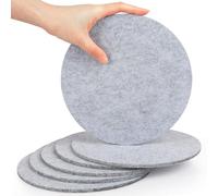SOSMAR 6 Felt Coasters Plant Coaster Felt Mat for Pots/Glasses/Vases, Plant Pot Mat for Gardening, Indoor, Table Protector Table Mats 20cm, Light Grey