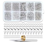 SOSMAR 902 Pcs Jewellery Clasps Set, Lobster Clasps with Jump Rings, Crimp Covers, Crimp Beads, Chain Extender & Tweezer, Bracelet Clasp Kit Necklace Connectors for Jewellery Making DIY Craft, Silver