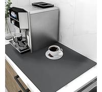 SOSMAR Draining Mat, Super Absorbent Quick Dry Dish Drying Pad, Kitchen Dish Drainer Mat for Sink, Non-Slip Counter Protector for Coffee Machine, Grey, 40x50cm