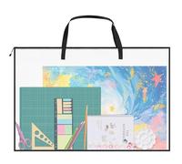 SOSMAR Large Portfolio Bag, 24x36 Inch (60x90 cm) Transparent Mesh Art Storage Bag with Zipper & Handle for Artwork, Diamond Art Paintings, Posters, Scrapbooks, Documents