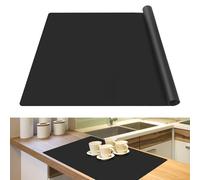 SOSMAR Large Silicone Mats for Worktops 60x40cm, Kitchen Worktop Protector, Silicone Sheet for Resin, Heat Resistant, Non-Slip, Waterproof, Craft Painting Mat, Black