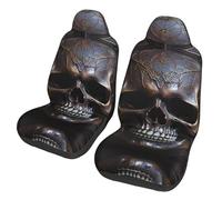 SOSNBK copper-colored skull Print Car Seat Covers for Women & Men - Universal Auto Front Seat Protector for Car, SUV, Sedan, Truck
