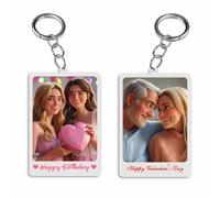 SosnSusn Personalised Code Keychain Plaque, Custom Acrylic Keychain with Photo, Custom Keychain With Picture, Personalized Keychain Valentine's Day Gifts For Him Photo Key Chain (Style 8)