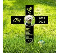 SosnSusn Personalised Dogs Remembrance Gifts Bereavement Gifts for Loss of Dog Custom Pet Memorial Gifts Dogs Graveside Ornaments Unique Garden Memorial Plaques Metal Dog Grave Marker