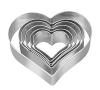SOSOHOME Heart Cookie Cutter Set - 6 Piece - 4", 3 1/8", 2 4/5", 2 3/5", 2 1/5", 1 3/4" - Heart Shaped Cookie Cutters, Stainless Steel
