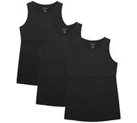 Sosolism Women's Maternity Nursing Pajama Cami Breastfeeding Double Layer Sleeveless Pregnancy Clothes, Black, M