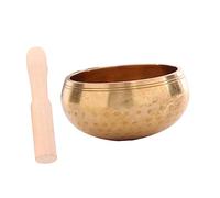 Sosoport 1 Set Copper Singing Bowl Set for Meditation Diameter Tibetan Sound Bowl with Wooden Mallet for Yoga Relaxation and Stress Relief for Deep Meditation and Mindfulness Practices