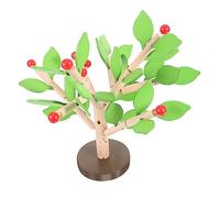 Sosoport 1 Set Creative Wooden Tree Leaves Building Set DIY Handcraft Educational for Tree Games for Early Learning and Imagination Development Green