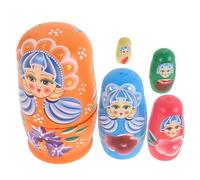 Sosoport 1 Set Hand Painted Russian Matryoshka Nesting Dolls Set Wooden Decorative Craft Kit for Versatile Storage Idea for Birthdays Holidays