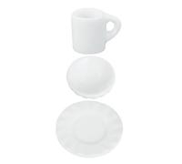 Sosoport 1 Set Mini Coffee Cup for Doll House Coffee Mugs Saucers Mini Bowls Realistic Kitchenware for Miniature Home Decoration and