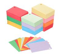 Sosoport 1000pcs Portable Lined English Vocabulary Flashcards 7.4 X 5.1Cm A8 Size Multi-Colored Paper Note Cards for Studying, Office, and Exam Use