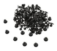 Sosoport 100pcs Chef Buttons Plastic Round Jacket Buttons for Clothing Garment Accessories Black DIY Sewing