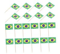 Sosoport 100pcs Fruit Plate Decoration Wine Picks International Flags Picks World Flag Cake Dessert