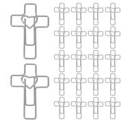 Sosoport 100pcs Silver Cross Heart Paper Clips for Bible Study, Christian Bookmark Clips for Office and Home, Valentine Jesus Bible Paperclips