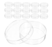 Sosoport 100pcs Transparent Petri Dishes with Lids Plastic Cell Culture Plates for Lab-grade Cell Observation Biology Experiments Classroom Science Projects