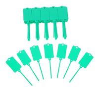 Sosoport 100pcs Waterproof Plastic Shipping Tags Writable Hanging Labels for Cable and Luggage Identification Green Reusable Marker Ties for Industrial Packaging