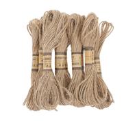 Sosoport 10pcs 10m Multi-Functional 2mm 3-Strand Natural Jute Twine Rope for DIY Crafts, Packing, Home Decoration, Wedding and Gardening Use