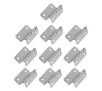 Sosoport 10PCS 15mm Three-Fold Right-Angle Metal Iron Hinges for Wooden Boxes, Kitchen Cabinets, and Furniture, Sturdy Four-Hole Home Cabinet Hinges, Silver