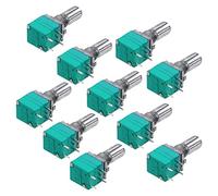 Sosoport 10pcs 5k Variable Resistors Metal Film Potentiometer with 5-pin Audio Socket for Amplifier Volume