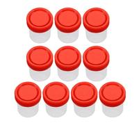 Sosoport 10pcs 60ml Plastic Sample Cups with Screw Caps, PP Container for Inspection and Liquid Testing, Sealed Hospital Use for Fecal and Sputum Collection