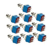 Sosoport 10pcs Blue 3pdt Guitar Effects Pedal Stomp Switches True Bypass Foot Metal Sturdy for Electric Guitar Effects Pedal Box Footswitch