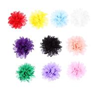 Sosoport 10pcs Chiffon Flower Collar Ornaments for Dogs and Cats Mixed Styles Fashionable Pet Accessories for Pets Easy to Attach and Remove