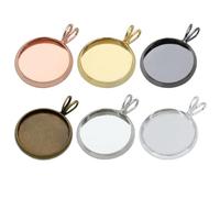 Sosoport 10pcs Copper and V-shaped Pendant Trays DIY Jewelry Making Blanks Retro Style Multi-purpose Bezel Tray Holds Photo or Pattern for Festive and Creative Craft Projects
