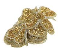 Sosoport 10pcs Decorative Coat Patches Small Iron on Patches Golden Resin Adhesive Sticker Elegant Beautiful Easy to Operate Repairing for Clothes and Pants Suitable for Sewing and Craft