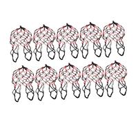 Sosoport 10Pcs Decorative Hanging Fruit Hammock Multi Use Macrame Melon Net for Wall Mounted Storage Basket for Fruits Vegetables Black and Red Thick Design