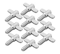 Sosoport 10Pcs Drum Set Screws Cymbal Wing Screws M6X10 Top Drum Set Bolts Sturdy Metal Kit Accessories for Cymbal Mounting and Percussion Hardware Use