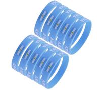 Sosoport 10pcs Football Match Bracelet Silicone Wristband Waterproof Stretchable Unique National Design Soft Stretch Silicone for Sports Fans Events