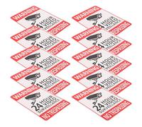 Sosoport 10pcs Outdoor Camera Warning Stickers 5.8x3.9 Inch - No Trespassing Decals for Video Surveillance, Security Alarm Signs for Front Yard Fence, Weatherproof Safety Warning Labels