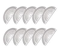 Sosoport 10pcs Plastic Protractor 180 Degree Protractor Strong Smooth Surface Lightweight Design for Drawing Projects and Painting for Students and Teachers