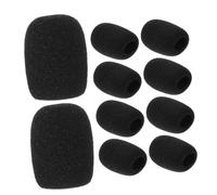 Sosoport 10pcs Soft Windproof Microphone Sponge Covers 40x30x15mm for Headset and Conference Mic Protection, Sponge Lapel Mic Guards for Gaming and Recording