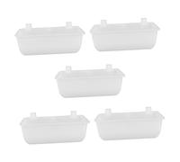 Sosoport 10pcs Thickened Pigeon Food Troughs Food Box for Pigeon Cage Accessories Easy to Clean Feeding for Parrots and Space-saving Design White