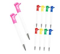 Sosoport 10pcs Thumbs up Ballpoint Pens Bulk Smooth Writing Inspirational Ink Roller Pens with Colorful Cartoon Hand Gestures for Office School Appreciation
