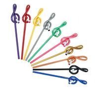 Sosoport 10pcs Treble Clef Colored Pencils with Eraser, Plastic Musical Notation Design, Multi-color Set for Students, Music Teachers, and Office Classroom Use