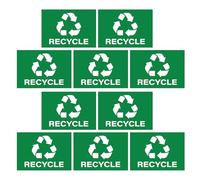 Sosoport 10Pcs Vinyl Recycle Stickers for Trash Bins, Self-Adhesive Recycling Labels Classification Decals for Waste, Garbage Can Identification, Compost and Rubbish Bin Use
