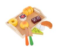 Sosoport 11pcs Wooden Afternoon Tea Playset for Realistic Pretend Cooking and Bakery Food Accessories for for Boys and Role Play