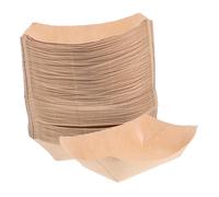 Sosoport 125pcs Kraft Paper Food Trays Disposable Serving Boats for Appetizers Snacks Parties Versatile Kraft Paper Plates for Easy Serving Storing Fried Foods