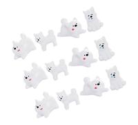 Sosoport 12Pcs Adorable Miniature Puppy Figurines Set Cute Dog Cake Toppers Micro Landscape Decor for Fairy Gardens Moss Decoration and DIY Projects