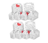 Sosoport 12pcs Christmas DIY Coloring Tote Boxes with Cards Large Cardboard Candy Biscuit Dessert Containers for Interactive Holiday Party Favors and Festive Treat Storage