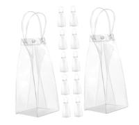 Sosoport 12pcs Clear Party Favor Bags with Snap Button Handles Transparent Tote for Candy Jewelry Packaging Reusable Small Goodie Bags for Birthdays Weddings Events