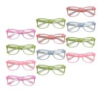 Sosoport 12pcs Glow the Dark Glasses Frame Plastic Eyewear Prop Comfortable Party Luminous Eyeglasses Frame for Gathering and Festival Party Supplies Random Color