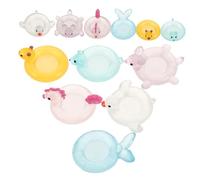 Sosoport 12Pcs Miniature Animal Swim Rings Cute Figurines for Dollhouse Aquarium Decorations for DIY Fish Tank Potted Fairy Garden Water Tank Accessories