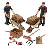 Sosoport 12Pcs Miniature Farm Accessories Farm Tools Farmer Figures for Micro Garden Decoration for Crafting Play Miniature Gardening Tools for Adults