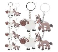 Sosoport 12pcs Sheep Donkey Keychains Animal Keychain Boys and Girls Farm Toys Sheep Lovers Party Decorations