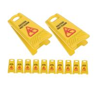 Sosoport 12pcs Slide The Warning Sign Carefully Doll House Dollhouse Floor Safety Education Caution Sign Pretend Play Safety Education Dollhouse Wet Floor Warning Plastic